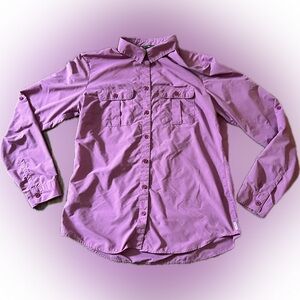 Eddie Bauer Hiking/Outdoor Button Down Roll Tab Sleeve Shirt Women's Size Medium